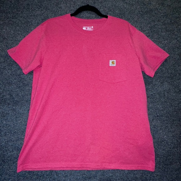 Carhartt Tops - Carhartt Womens Loose Fit Pocket T-Shirt Red Heather Short Sleeve Tee L 12-14